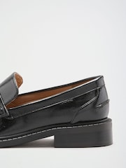 Garniture à pompon noir - Friends Like These Faux Leather Square Toe Ruched Mocassins Chaussures - Image 4 de 4
