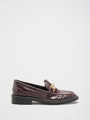 Bordure en or rouge bordeaux - Friends Like These Faux Leather Square Toe Ruched Mocassins Chaussures - Image 2 de 4
