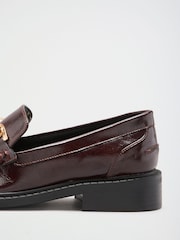 Bordure en or rouge bordeaux - Friends Like These Faux Leather Square Toe Ruched Mocassins Chaussures - Image 4 de 4