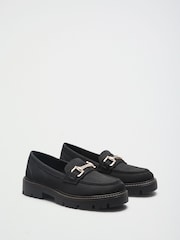 Friends Like These Black Standard Fit Faux Suede Gold Trim Chunky Loafer Shoes - Image 3 of 4