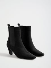 Noir - Friends Like These Bottes à la cheville à talons mi-hauts en faux daim à bout ciselé - Image 1 de 5