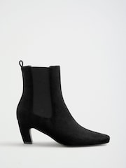 Noir - Friends Like These Bottes à la cheville à talons mi-hauts en faux daim à bout ciselé - Image 2 de 5