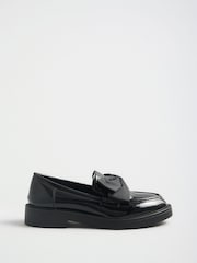 Friends Like These Faux Leather Patent Bow Trim Chunky Loafers - Larawan 2 ng 4