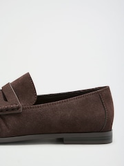 Friends Like These Dark Chocolate Brown Flat Ruched Comfort Slip On Penny Loafers - Image 5 of 5