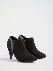 Friends Like These Black Wide Fit Mid Heel Mix Material Ankle Boots - Image 1 of 5