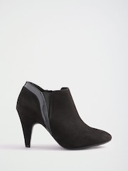 Friends Like These Black Wide Fit Mid Heel Mix Material Ankle Boots - Image 2 of 5