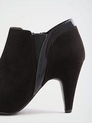 Friends Like These Black Wide Fit Mid Heel Mix Material Ankle Boots - Image 3 of 5