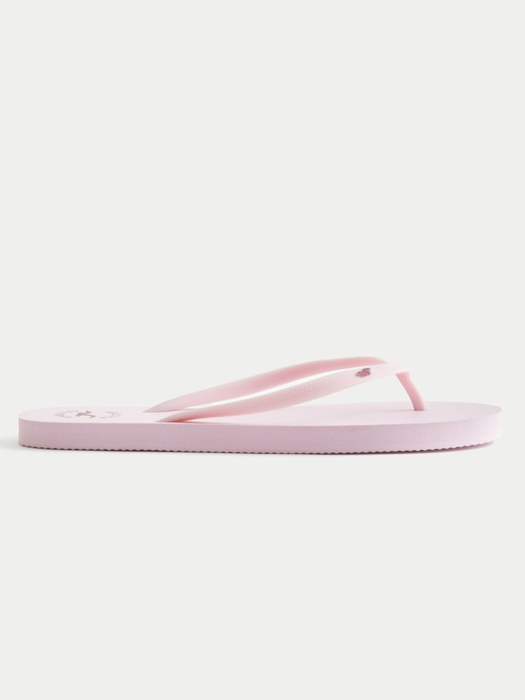 Hollister Pink Rubber Logo Flip Flops - Image 1 of 2 Hollister Pink Rubber Logo Flip Flops - Image 1 of 2