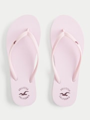 Hollister Pink Rubber Logo Flip Flops - Image 2 of 2