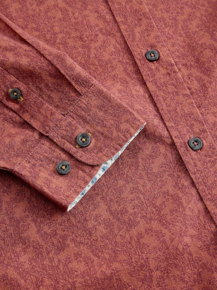 White Stuff Pink Finsbury Vine Print Shirt - Image 2 of 2 White Stuff Pink Finsbury Vine Print Shirt - Image 2 of 2