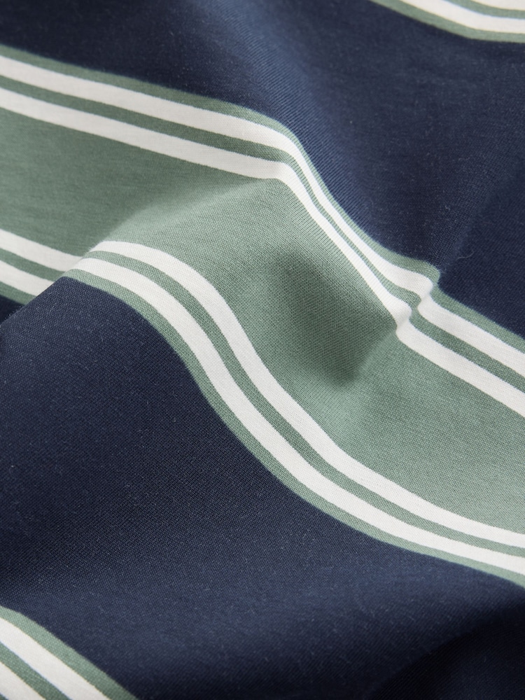 Green/Navy Jersey Stripe Pyjamas Set - Image 5 of 5 Green/Navy Jersey Stripe Pyjamas Set - Image 5 of 5