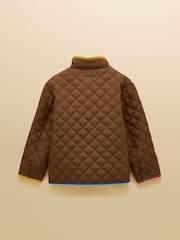 Joules Boys' Lennox Brown Quilted Funnel Neck Jacket - Image 2 of 5