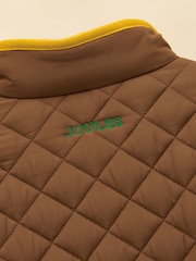 Joules Boys' Lennox Brown Quilted Funnel Neck Jacket - Image 5 of 5