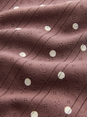 Chocolate Brown Spot Pointelle Short Pyjamas Set - Image 3 of 3