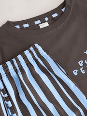 Chocolate Brown Graphic Short Pyjamas Set - Image 3 of 4