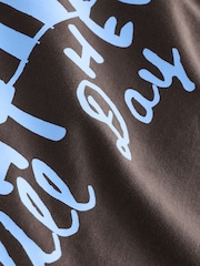 Chocolate Brown Graphic Short Pyjamas Set - Image 4 of 4