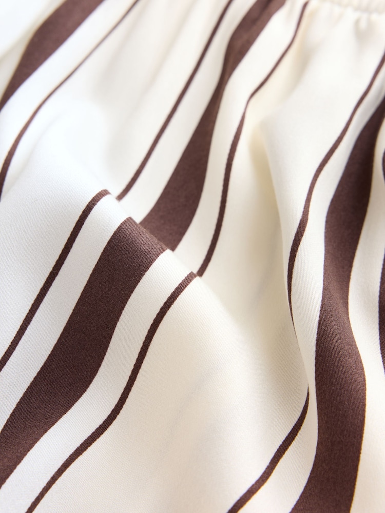 Cream/ Chocolate Brown Stripe Studio Rib Racer Vest and Short Pyjamas Set - Image 9 of 9 Cream/ Chocolate Brown Stripe Studio Rib Racer Vest and Short Pyjamas Set - Image 9 of 9