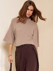 Friends Like These Neutral Cosy High Neck T-Shirt - Image 1 of 5
