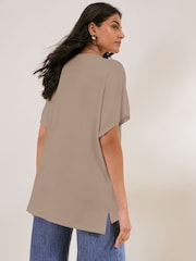 Friends Like These Taupe Short Sleeve Tunic - Image 4 of 4