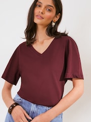 Friends Like These Burgundy Red V-Neck T-Shirt - Image 3 of 4
