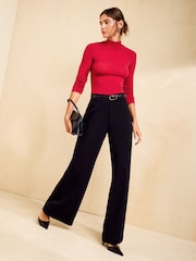 Friends Like These Red Soft Touch High Neck Top - Image 3 of 5