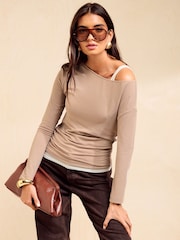Friends Like These Neutral 2-in-1 Layered Long-Sleeve Top - Image 2 of 6