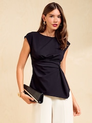 Friends Like These Black Tuck Detail Top - Image 1 of 5