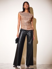 Friends Like These Bronze Sequn Swirl Detail Top - Image 4 of 6