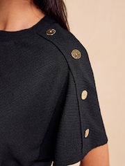 Friends Like These Black Twist Detail Short Sleeve Top - Image 2 of 5