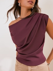 Friends Like These Grape Draped Off The Shoulder Top - Image 4 of 5