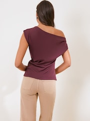 Friends Like These Grape Draped Off The Shoulder Top - Image 5 of 5