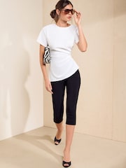 Friends Like These Ivory Draped Asymmetric Top - Image 3 of 5