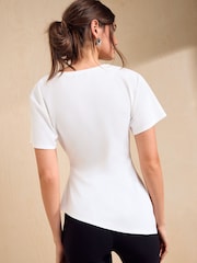 Friends Like These Ivory Draped Asymmetric Top - Image 5 of 5