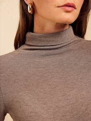 中性色 - Friends Like These Jersey Roll Neck Top - 图片3 / 5