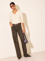 Friends Like These Ivory Long Sleeve Button Henley Top - Image 3 of 5