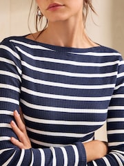 Friends Like These Stripe Long Sleeve Ribbed Boat Neck T-Shirt - Image 2 of 5