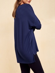 Friends Like These Navy Soft Jersey V-Neck Long Sleeve Tunic Top - Image 5 of 5