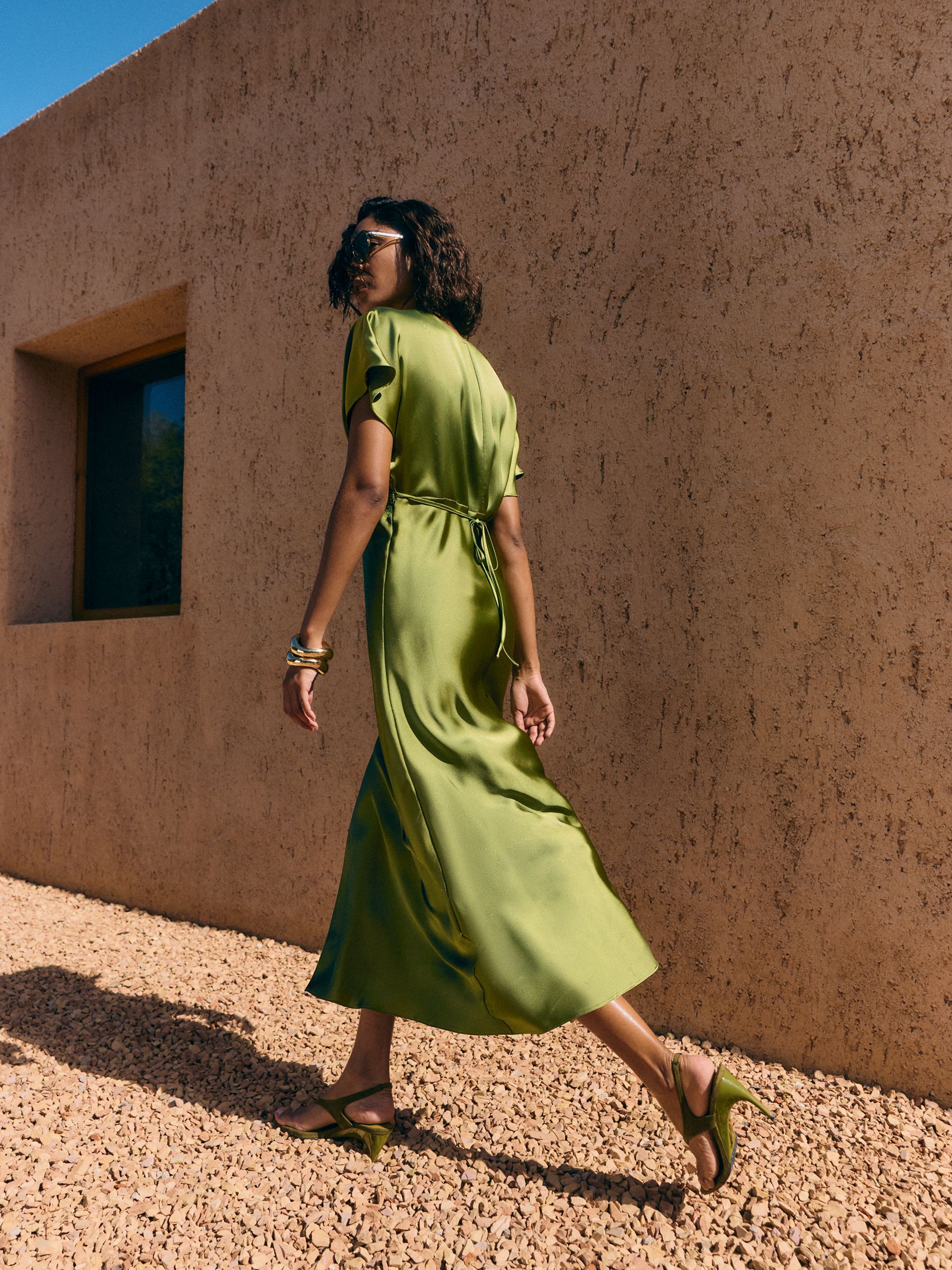 TODAYFUL 26SS Satin Lace Dress ミント 38 Buy Friends Like These Olive Green Satin Lace Trim Batwing Midi