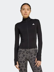 adidas Black Optime Essentials Full Zip Jacket - Image 1 of 6