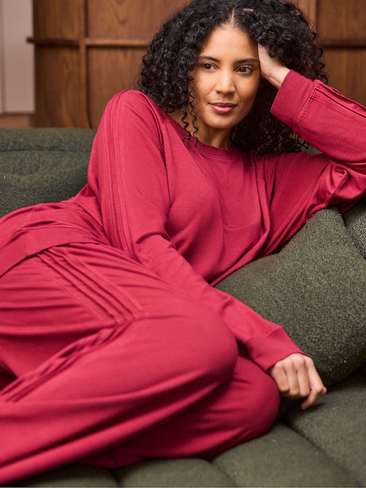 Live Unlimited Red Deep Crew Neck Sweatshirt - Image 1 of 2 Live Unlimited Red Deep Crew Neck Sweatshirt - Image 1 of 2