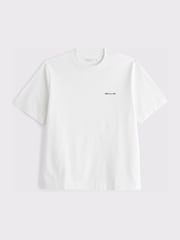 Abercrombie & Fitch White Logo Short Sleeve Crew Neck T-Shirt - Image 1 of 2