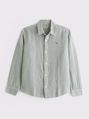 Πουκάμισο με μακριά μανίκια Abercrombie & Fitch Icon Λινό - Εικόνα 3 από 3