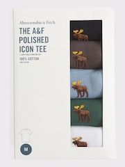Abercrombie & Fitch Blue Slim Polished Signature Icon T-Shirts 5 Pack - Image 2 of 2