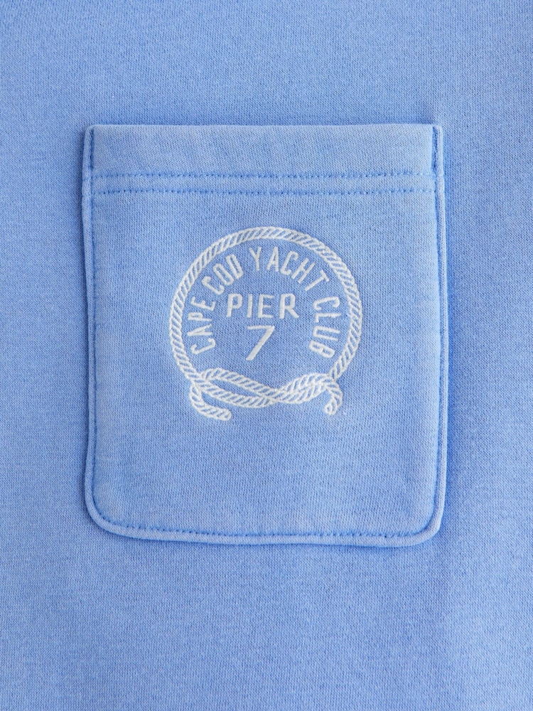 Abercrombie & Fitch Blue Graphic Half Zip Collar Jumper - Image 2 of 2