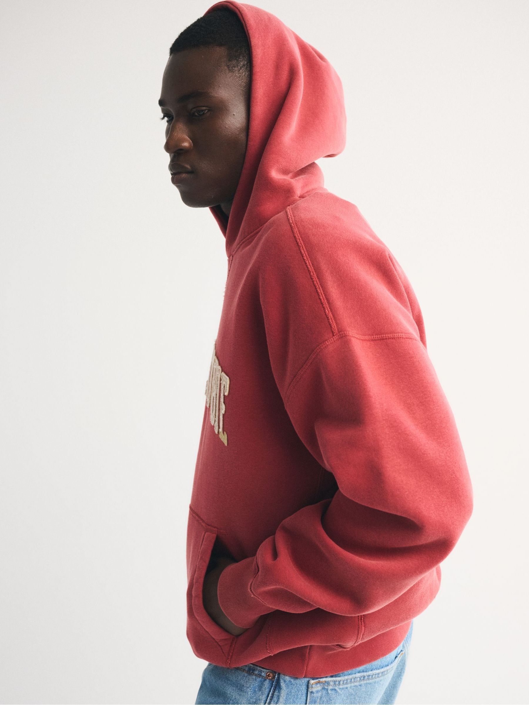 Buy Abercrombie & Fitch Red Logo Popover Hoodie from Next Luxembourg
