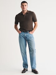 Abercrombie & Fitch Brown Short Sleeve Sweater Polo Shirt - Image 3 of 7
