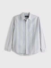 Abercrombie & Fitch Blue Twill Striped Button-Up Shirt - Image 1 of 1