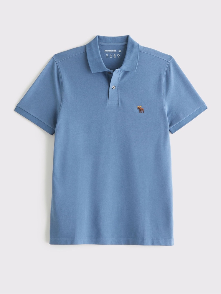 Abercrombie & Fitch Blue Icon Collar Neck Short Sleeve Polo Shirt - Image 1 of 2