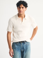 أبيض - قميص بولو سترة بأكمام قصيرة من Abercrombie & Fitch - Image 1 of 8