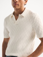 أبيض - قميص بولو سترة بأكمام قصيرة من Abercrombie & Fitch - Image 6 of 8